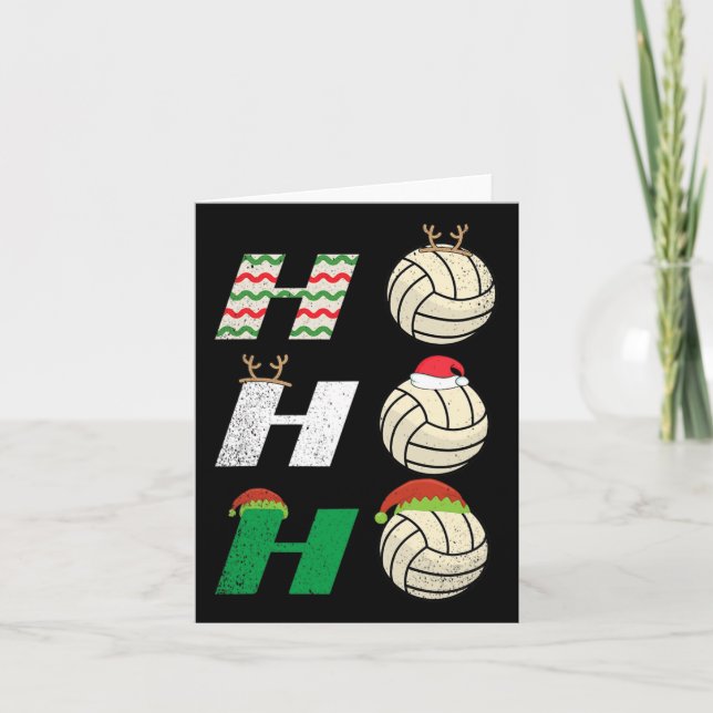 Ho Ho Ho - Christmas Volleyball Team Player Enthus Card (Front)