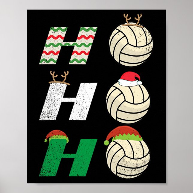 Ho Ho Ho - Christmas Volleyball Team Player Enthus Poster (Front)