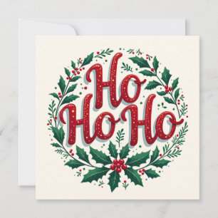 Ho Ho Ho Christmas Wreath Typography Design
