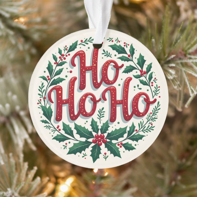 Ho Ho Ho Christmas Wreath Typography Design (Arbre)
