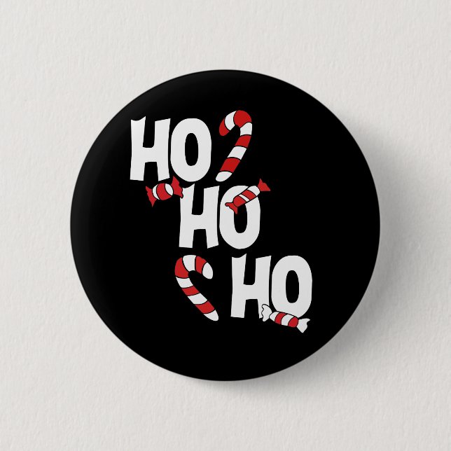 ho ho ho christmas xmas 2 inch round button (Front)