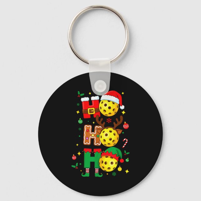 Ho Ho Ho Ckleball Christmas, Funny Paddle Players  Keychain (Front)