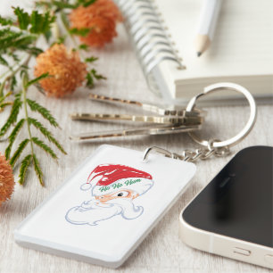 Ho Ho Ho Colourful Classic Christmas Santa Keychain