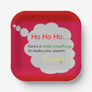 Ho Ho Ho Cookies Desert Holiday Paper Plate