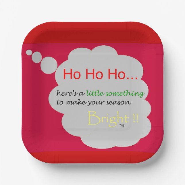 Ho Ho Ho Cookies Desert Holiday Paper Plate (Front)