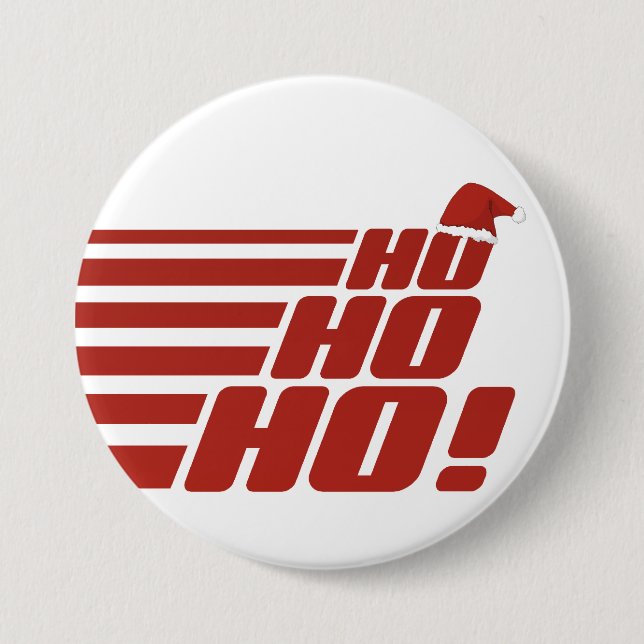 Ho Ho Ho custom Xmas button (Front)