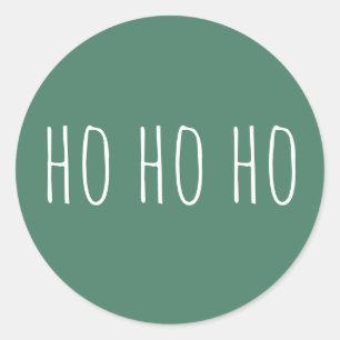 Ho Ho Ho Cute Christmas. Green Holiday Santa Cheer Classic Round Sticker