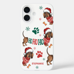HO-HO-HO DACHSHUND CHRISTMAS  iPhone 16 CASE