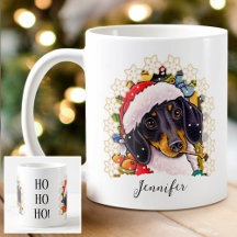 Ho ho ho! Dachshund Santa Dog Custom Name