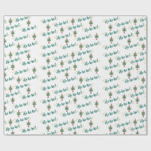 Ho Ho Ho Dancing Christmas Tree Wrapping Paper