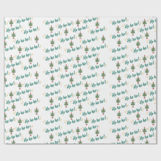 Ho Ho Ho Dancing Christmas Tree Wrapping Paper