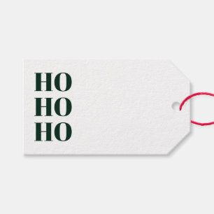 Ho Ho Ho dark green white blank cute Christmas Gift Tags
