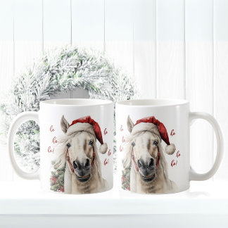 Ho Ho Ho ! Drôle Cheval Père Noël Mug