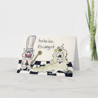 Ho Ho Ho Escargot Seasoned Greetings Holiday Card