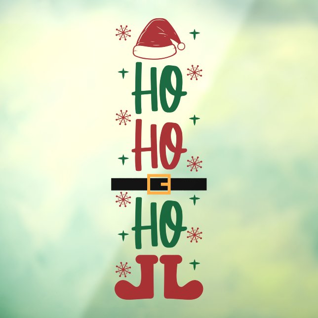 Ho Ho Ho Festive Christmas Holiday Window Cling (Sheet 3)