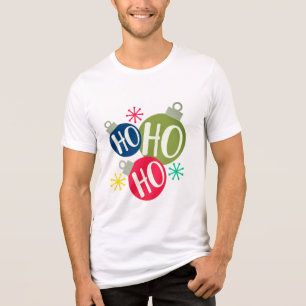 Ho Ho Ho Festive Christmas Xmas Family Matching Tri-Blend Shirt