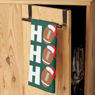 Ho Ho Ho Football   Funny Christmas Season Humour Kitchen Towel