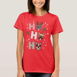 Ho Ho Ho French Bulldog Merry Christmas T-Shirt