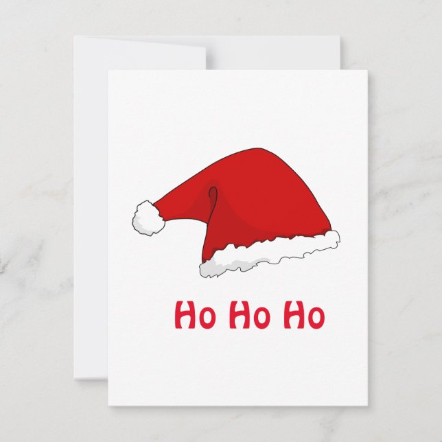 Ho Ho Ho Funny Christmas Santa claus hat red white (Front)