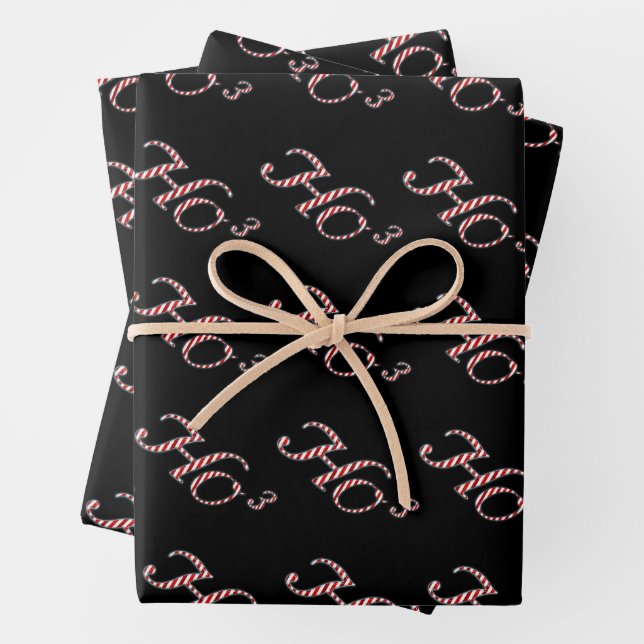 Ho Ho Ho Funny Christmas Wrapping Paper Sheet (In situ)