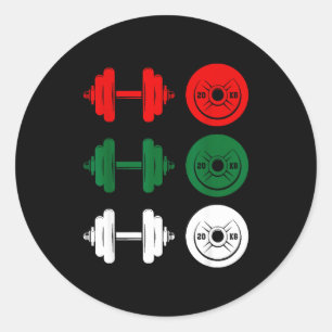 Ho Ho Ho Funny Dumbbell Christmas Weightlifting Gy Classic Round Sticker