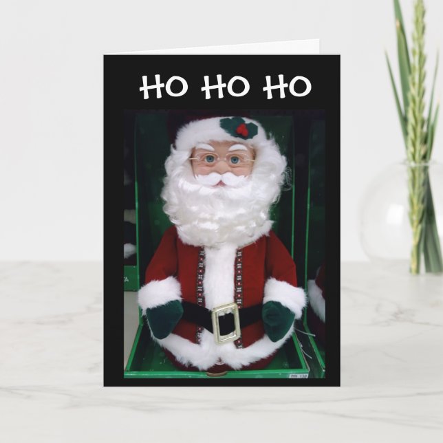 HO HO HO "GET YOUR SANTA ON" CHRISTMAS HOLIDAY CARD (Front)