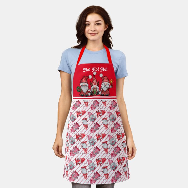 Ho Ho Ho Gnomes Apron (Worn)