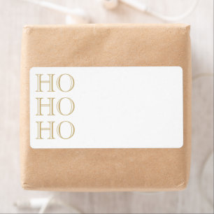 Ho Ho Ho gold blank Christmas Return Address