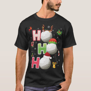 Ho Ho Ho Golf Ball Christmas Santa Elf Reindeer Me T-Shirt
