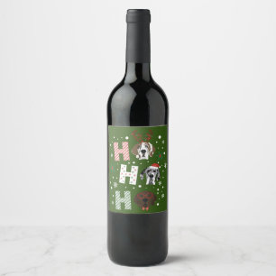 Ho Ho Ho Great Dane Merry Christmas Wine Label