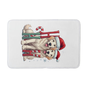 Ho Ho Ho Great Pyrenees Dog Lover Christmas Santa Bath Mat