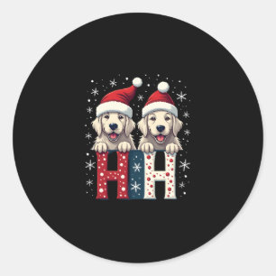 Ho Ho Ho Great Pyrenees Dog Lover Christmas Santa Classic Round Sticker