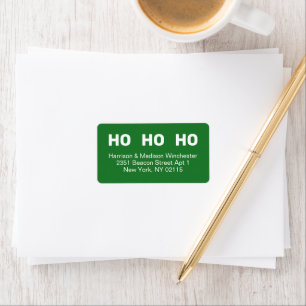 Ho Ho Ho green fun cute Christmas Return Address Label