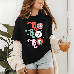 Ho Ho Ho Groovy Disco Retro Christmas Tri-Blend Shirt