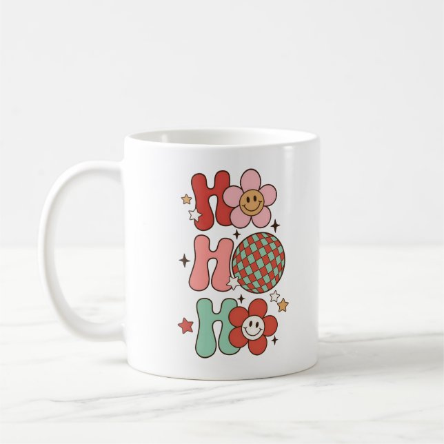 Ho Ho Ho Groovy Retro Coffee Mug (Left)