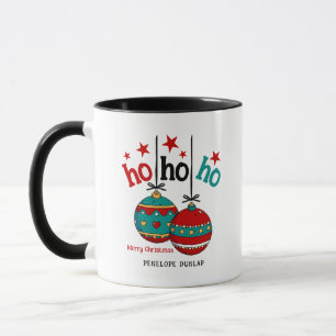 Ho Ho Ho Hanging Christmas Ornaments Festive Mug