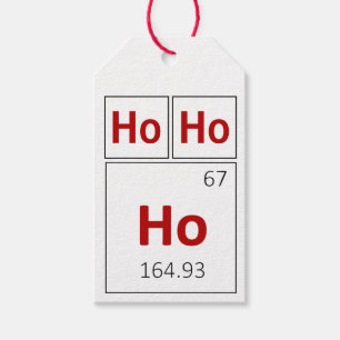 Ho Ho Ho Happy Holidays Periodic Table Red Science Gift Tags