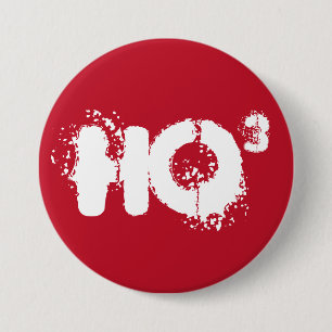 Ho Ho Ho "Ho to the 3rd power" Christmas Santa 3 Inch Round Button