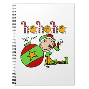 Ho Ho Ho Holiday Elf Jingle Bells Christmas Notebook