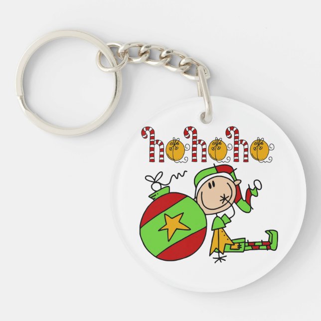 Ho Ho Ho Holiday Elf Keychain (Front)