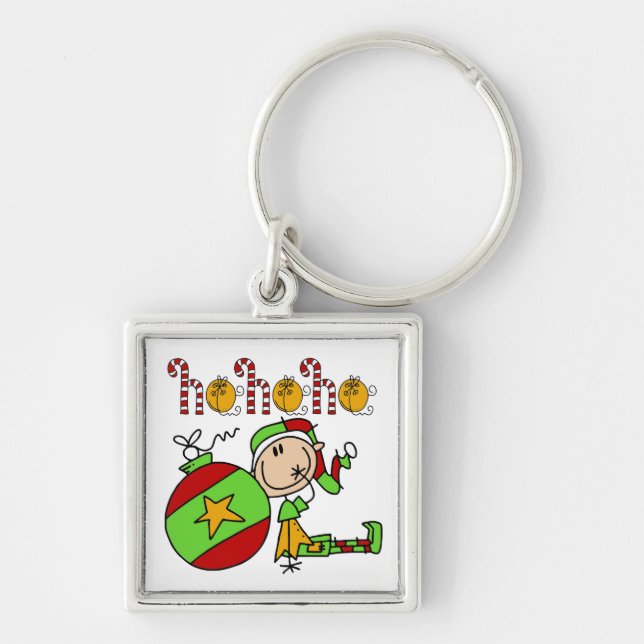 Ho Ho Ho Holiday Elf Keychain (Front)