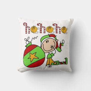 Ho Ho Ho Holiday Elf Throw Pillow