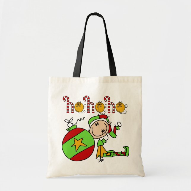 Ho Ho Ho Holiday Elf Tote Bag (Front)
