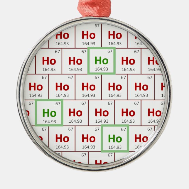 "Ho Ho Ho" Holiday Periodic Table Ornament (Front)