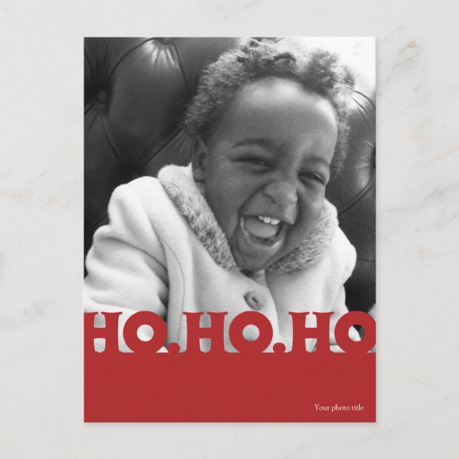 Ho Ho Ho Holiday Photo Postcard (Front)