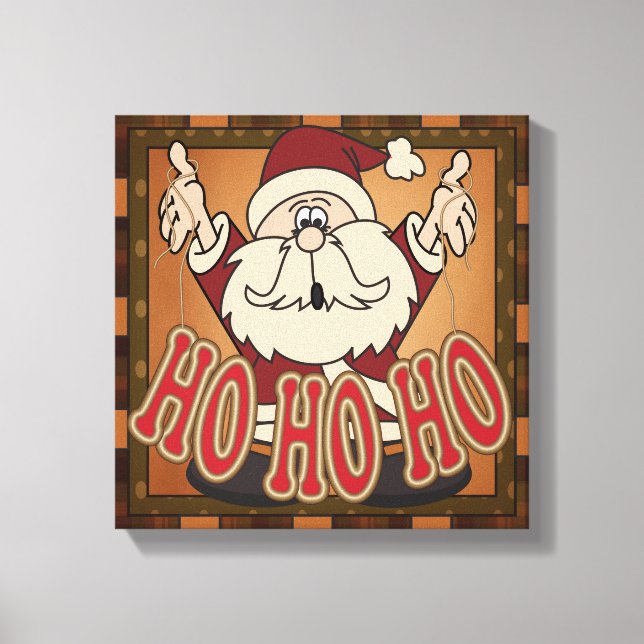 Ho Ho Ho Holiday Santa Claus Canvas Print (Front)