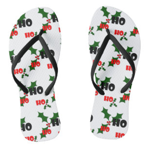 Ho Ho Ho Holly & Berries Flip Flops