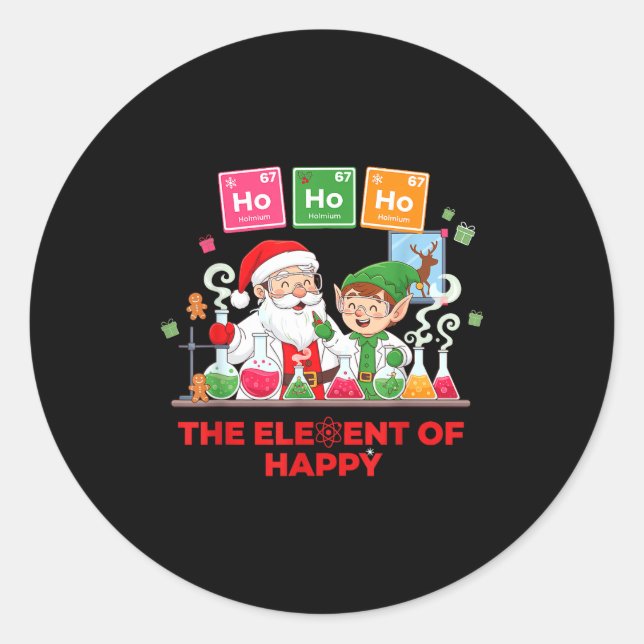 Ho Ho Ho Holmium Chemistry Element 67 Meme Of Peri Classic Round Sticker (Front)