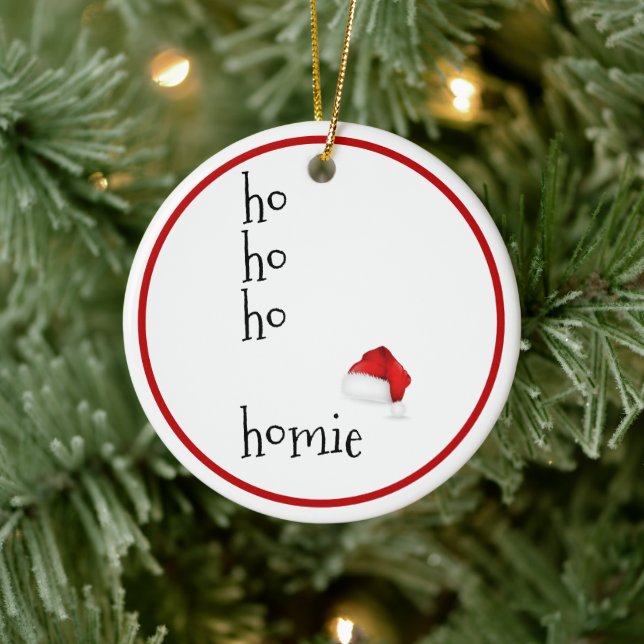 Ho Ho Ho Homie - Funny Christmas Ceramic Ornament (Tree)