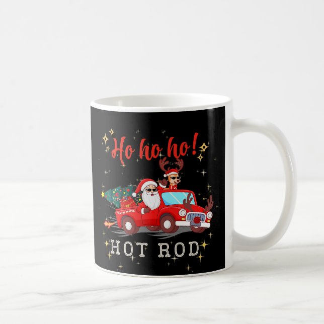 Ho ho ho Hot Rod Christmas Santa Reindeer Truck Coffee Mug (Right)